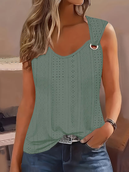 Zoe - Sleeveless Tank Top with Eyelet Design for Women