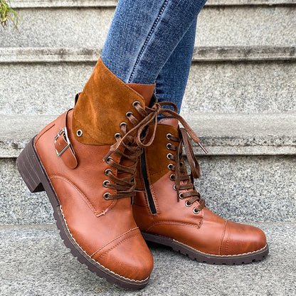 Juliet – Women's Lace-up Cowboy Boots with Buckle