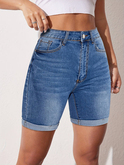 Clarissa - Denim Shorts with High Stretchy and Slim Fit for Women