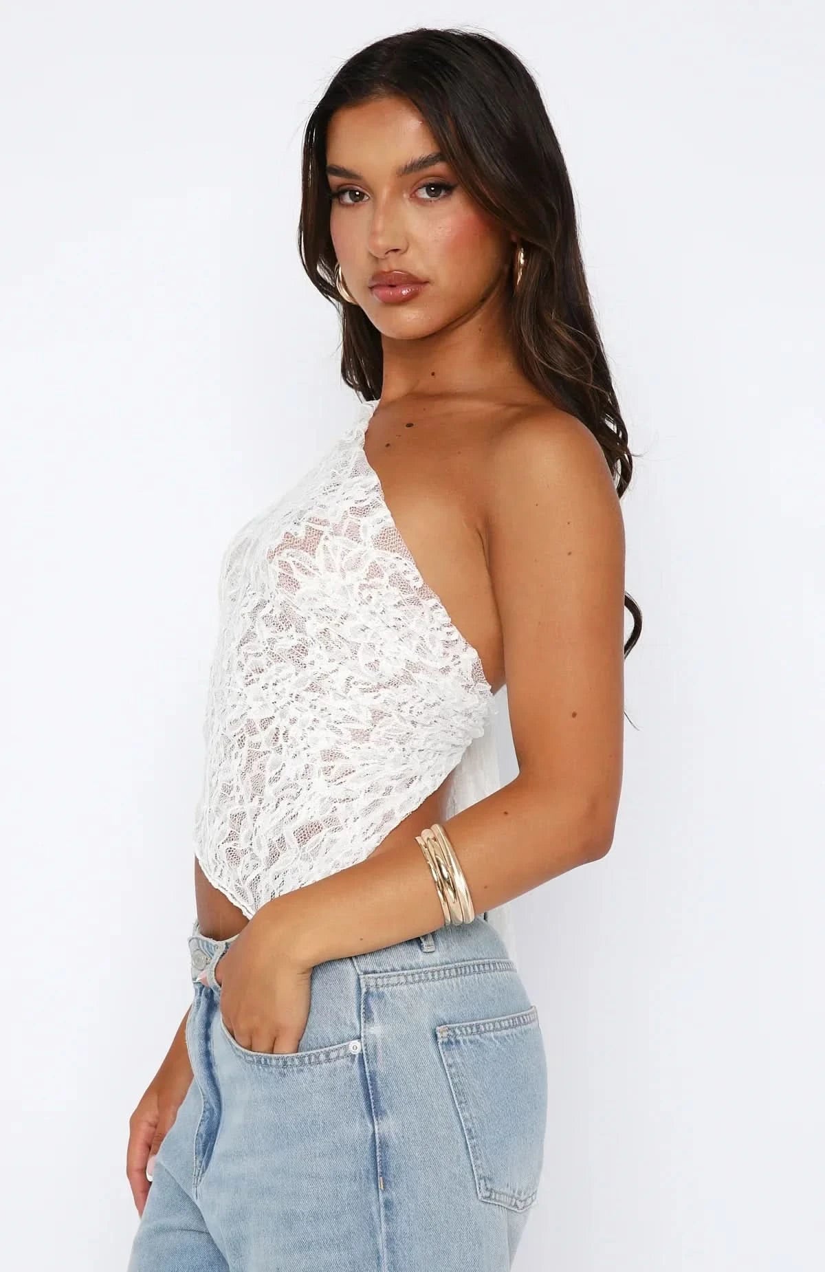 Levi -Women's One shoulder Lace Top