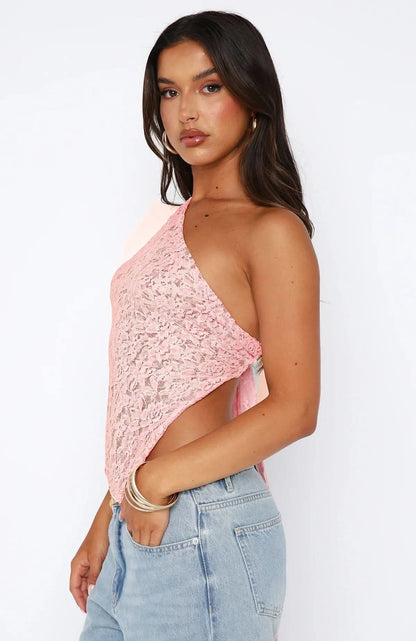 Levi -Women's One shoulder Lace Top