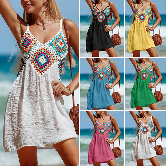 Janet – Sleeveless Bohemian V-neck Beach Dress