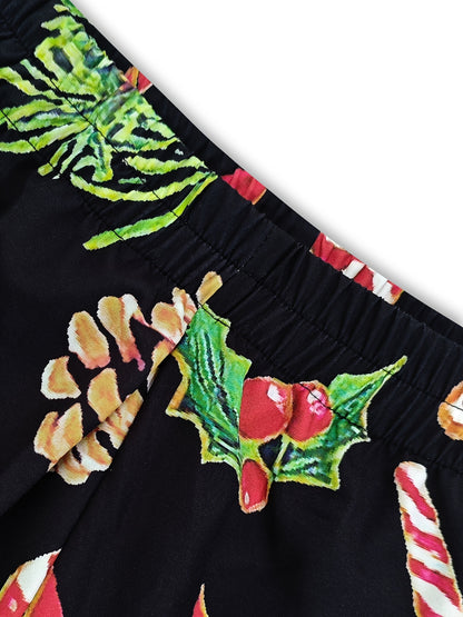 Claire -  Baggy Pants with Christmas Print for Women