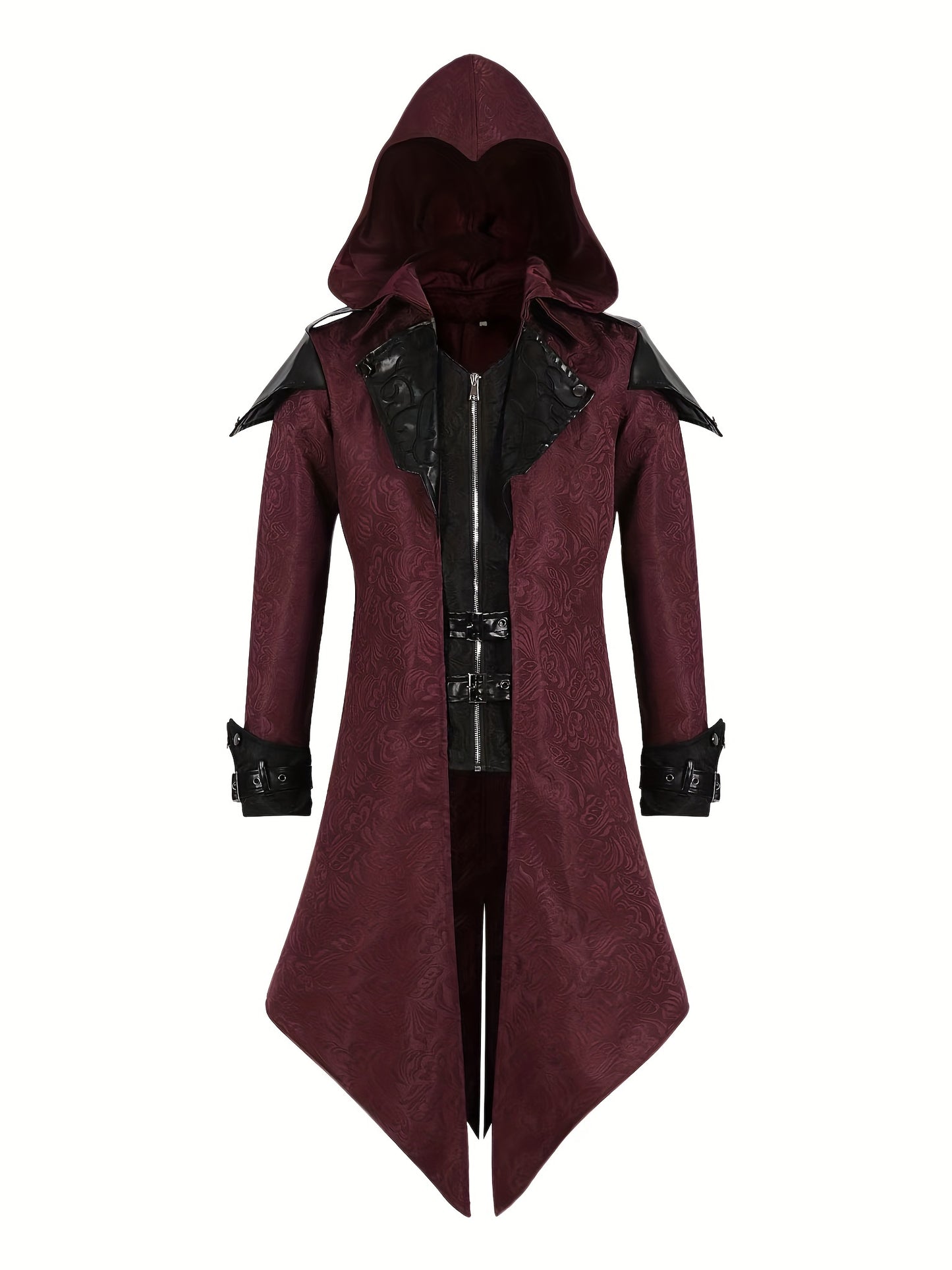 Stewart – Men's Gothic Hooded Trench Coat with Retro Design