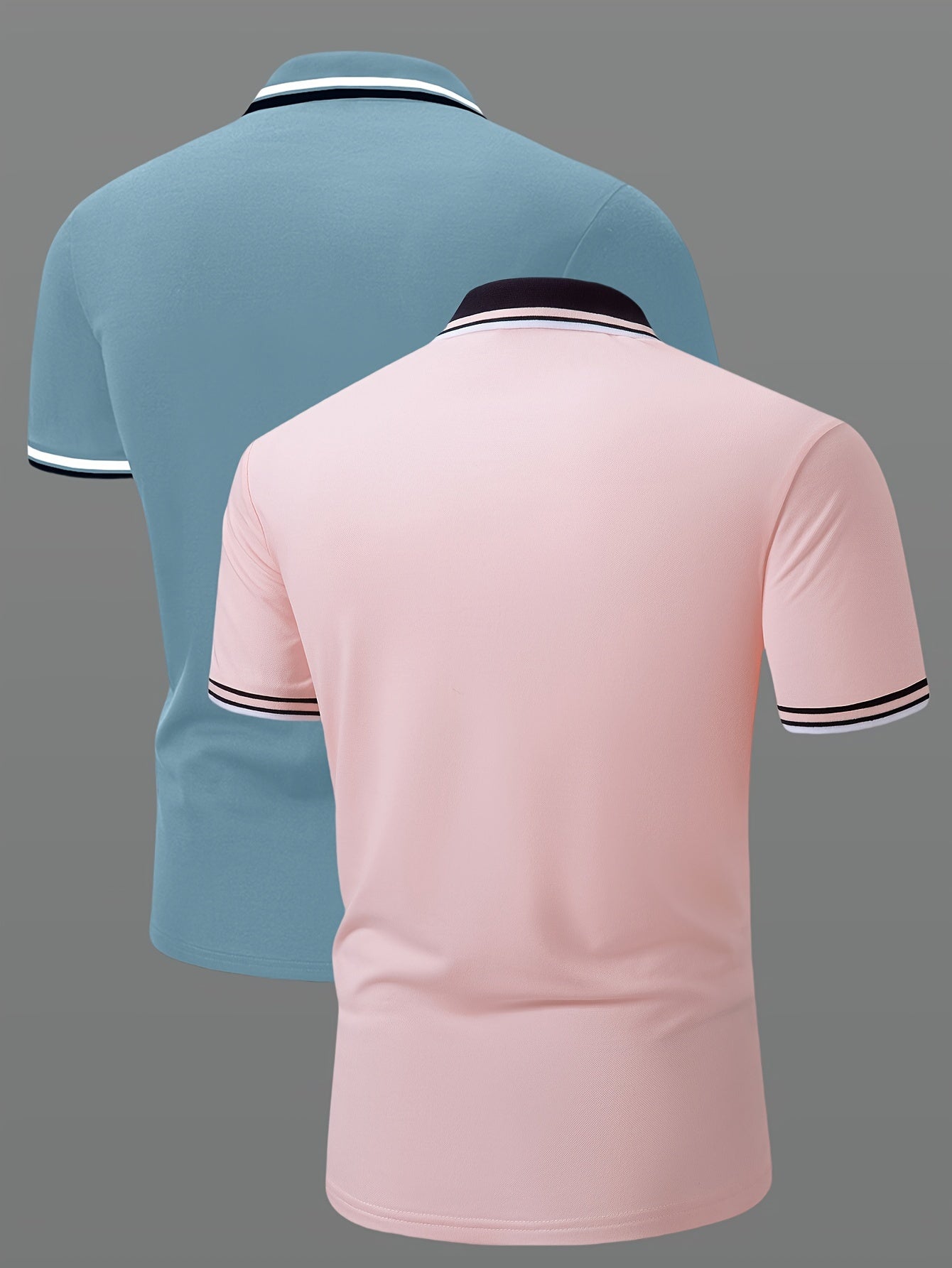 James - 2pcs Polo Shirts with Contrast Collar for Men