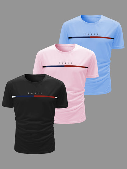 Lucas - 3pcs Casual Short Sleeve Crew Neck T-shirts for Men