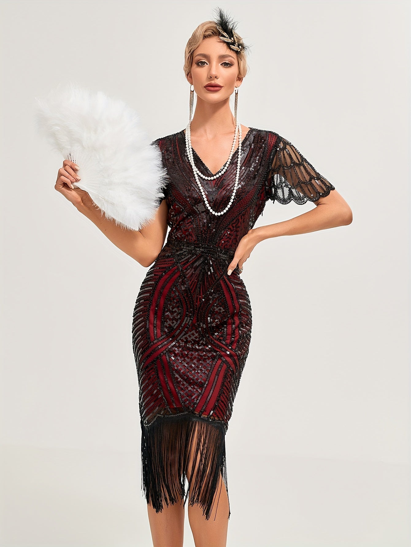 Julie –  Flapper Dress with Sequin Fringe