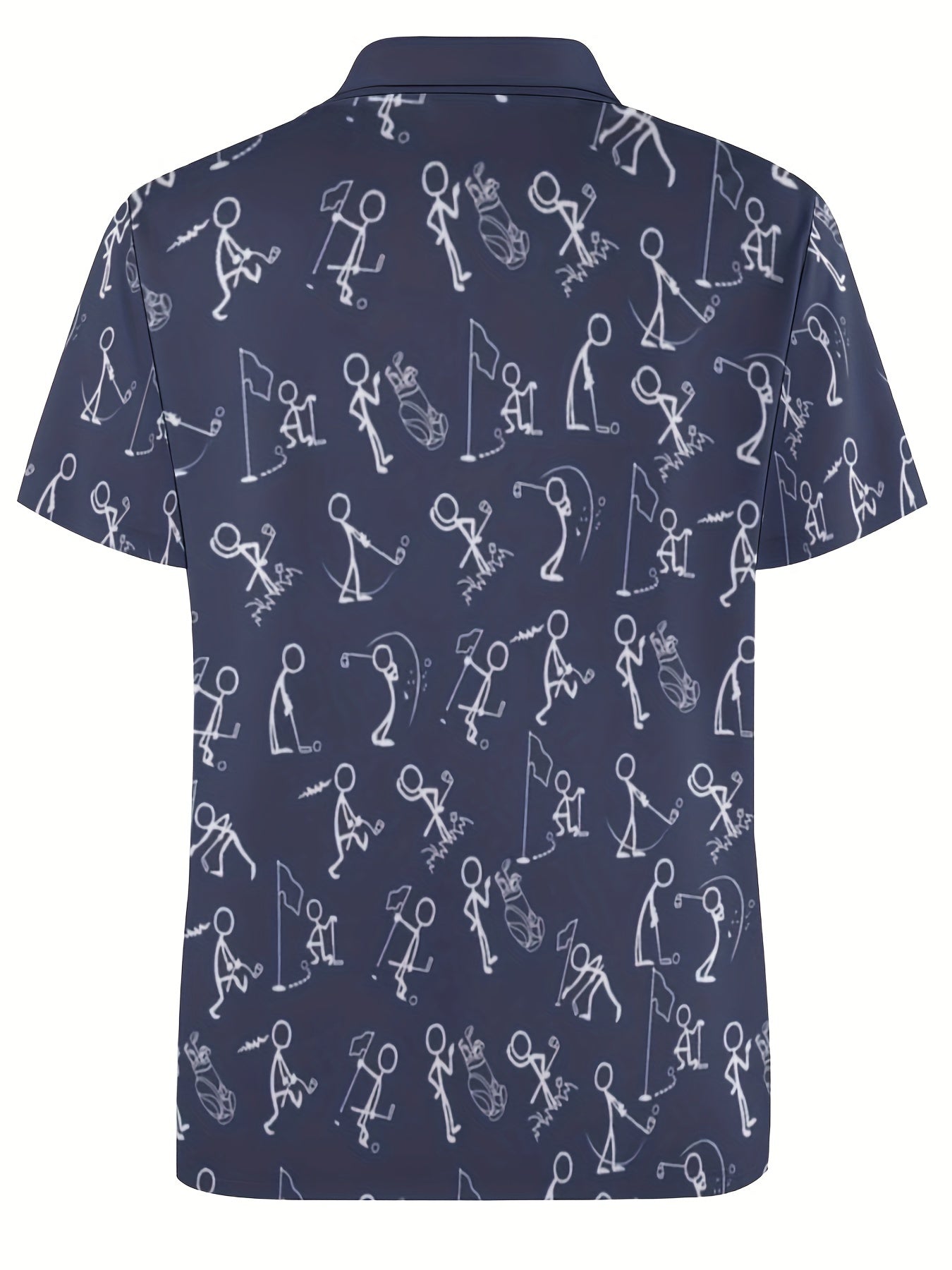 Roger - Casual Polo Shirt with Stick Man Graphic Print for Men