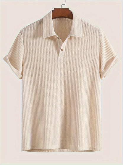 Jacob - Waffle Knit Polo Shirt with High Stretch for Men