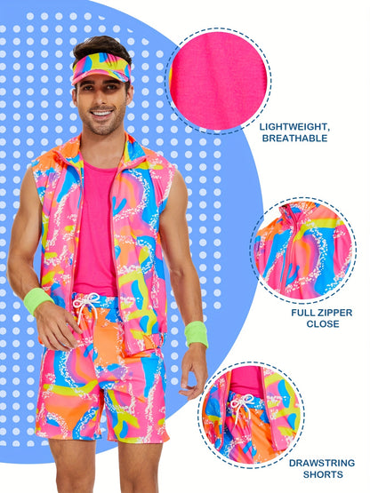 William - Retro Disco Style Swimwear Outfit Set for Men