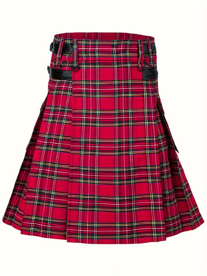 James – Men's Plaid Tartan Pleated Skirt