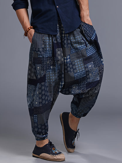 Steven - Stylish Pants with Colorful Pattern Print and Pockets for Men