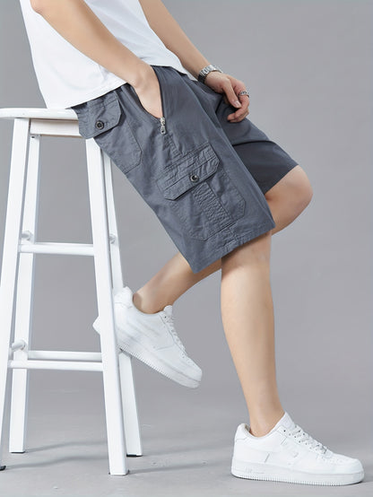 Apollo - Casual Cargo Shorts with Regular Fit and Elastic Waist for Men