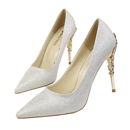 Vanessa – Elegant Metal-Engraved Women's Shoes