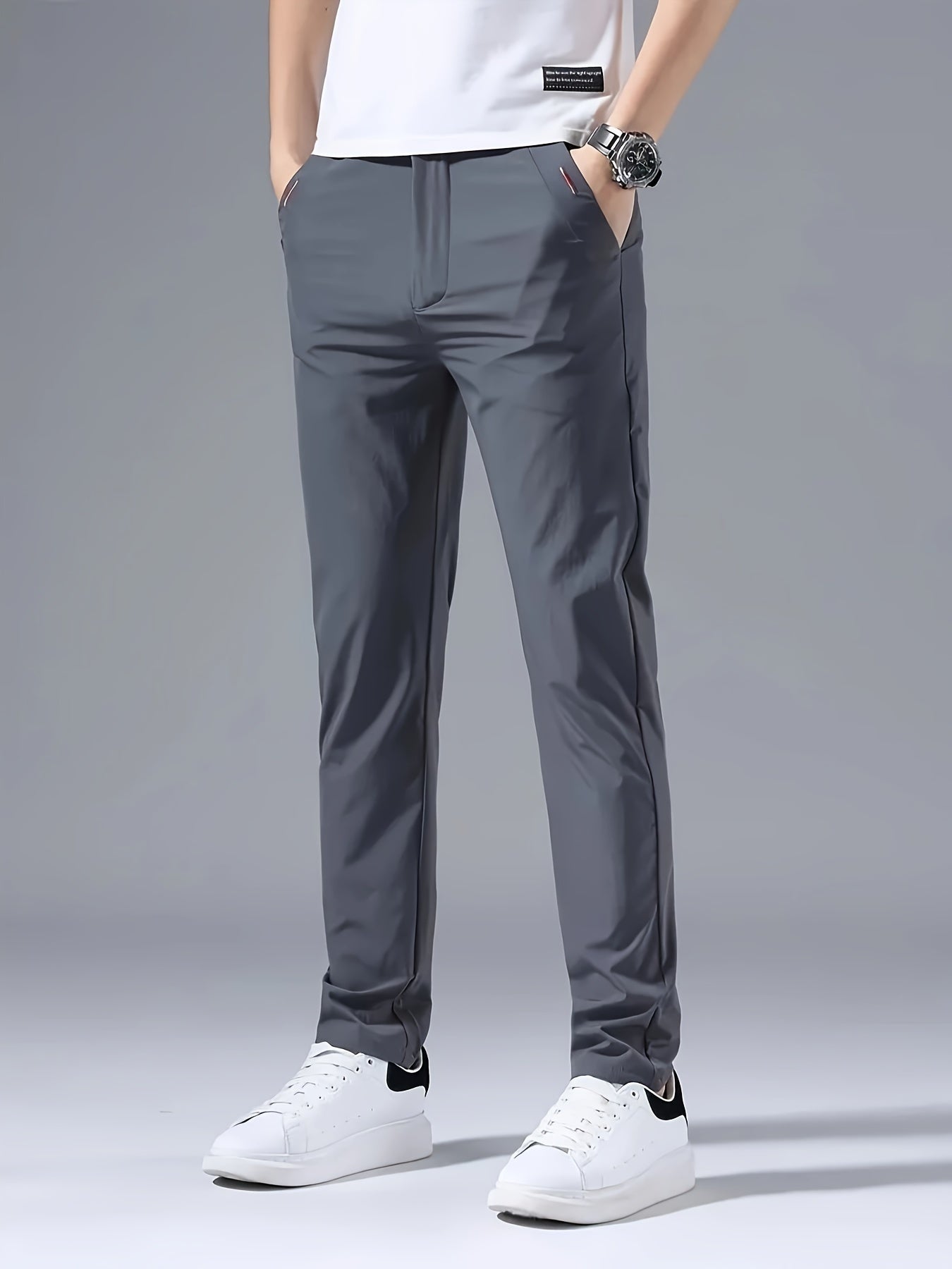 Denis – Men's Slim Fit Casual Pants with Embroidery