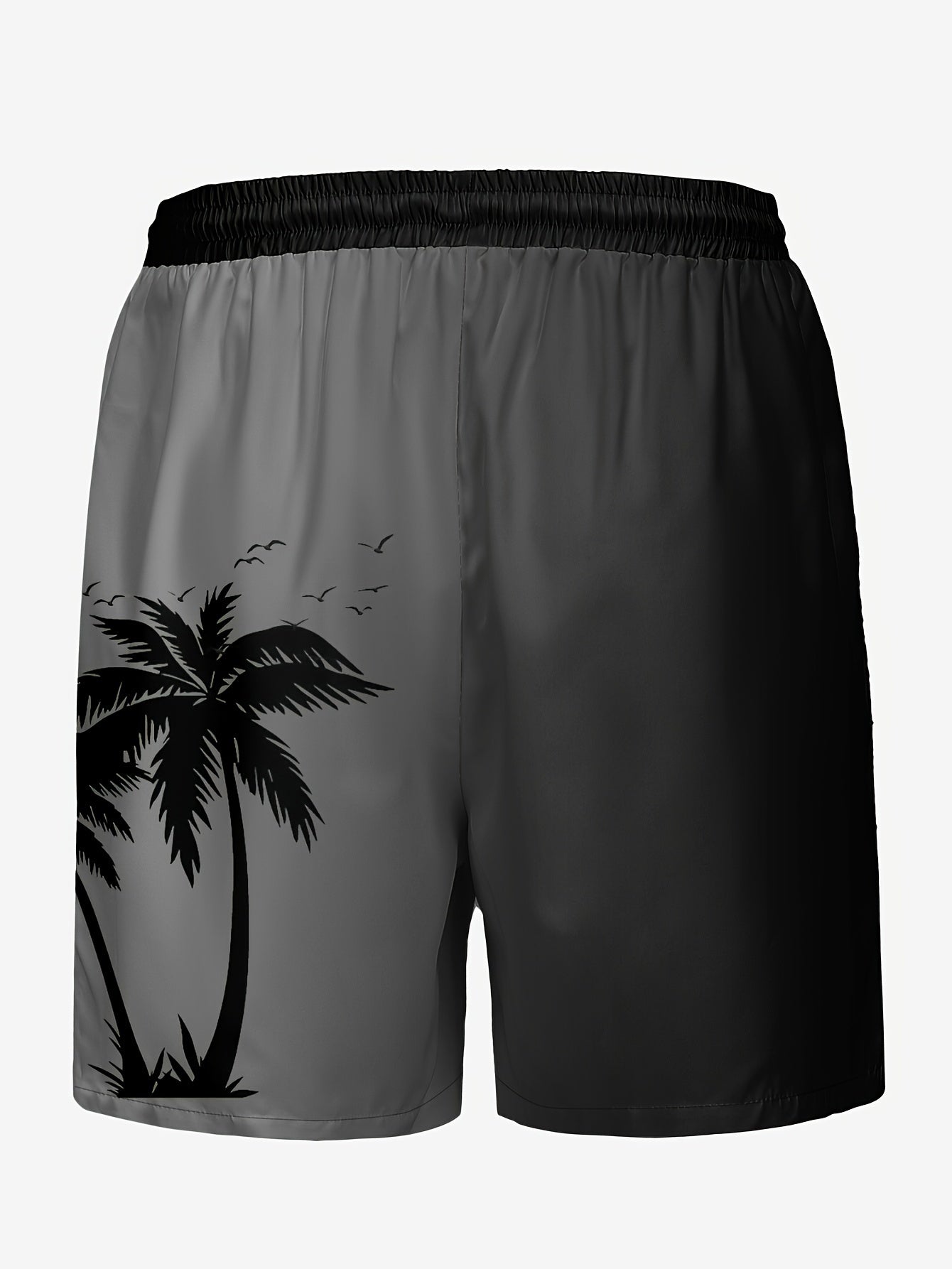 Callum - Gradient Summer Shorts with Coconut Tree Print and Pockets for Men