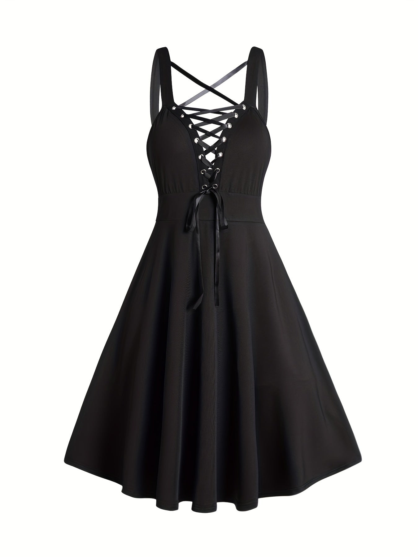 Brielle - Sleeveless Corset Dress with Flared Crisscross Straps for Women