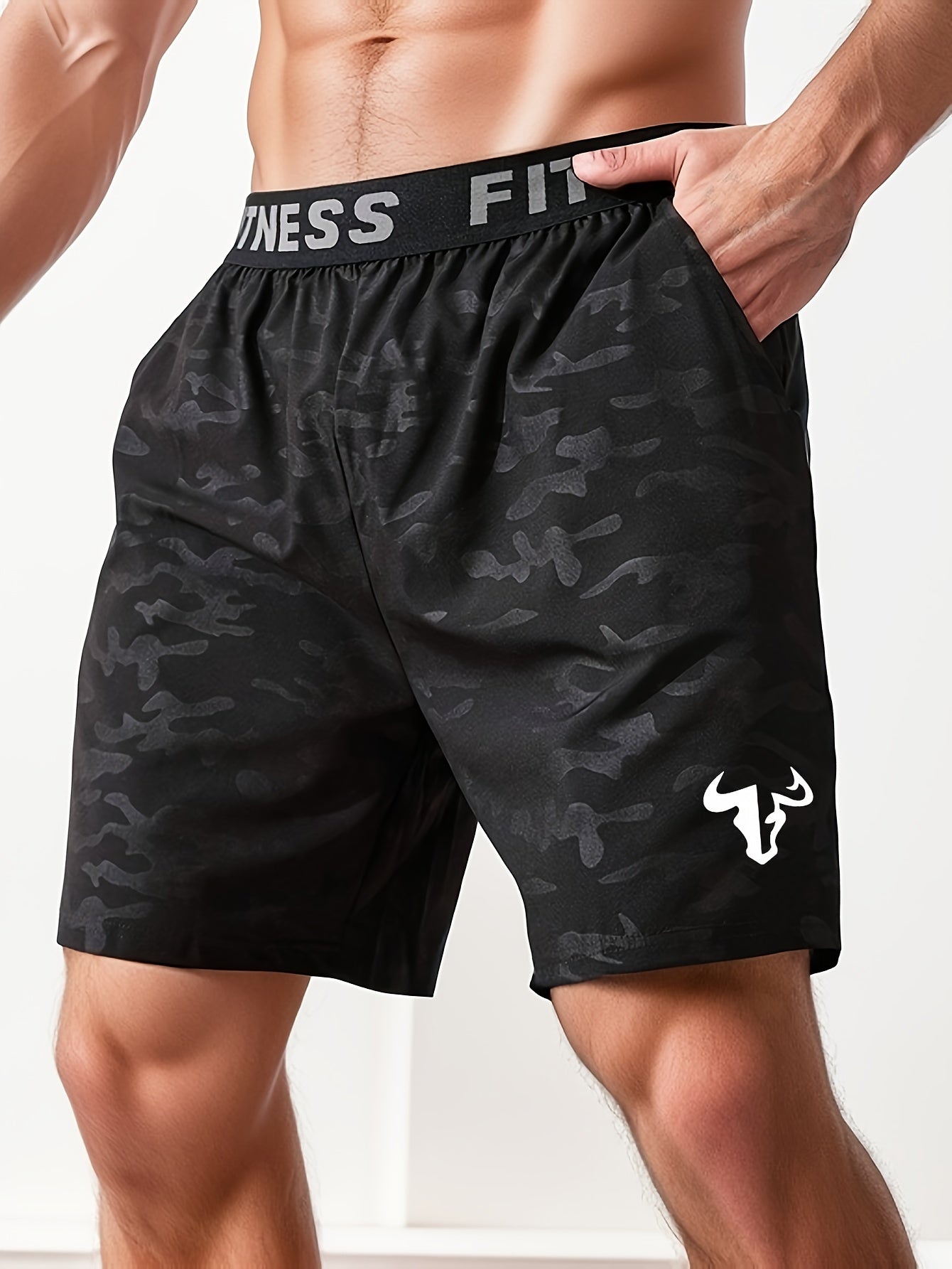 Alan – Men's Bull Print Casual Sports Shorts