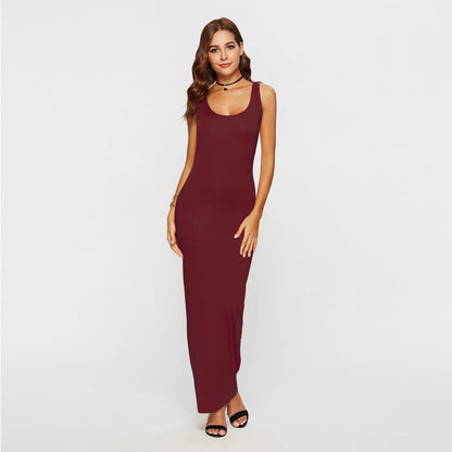 Joanne – Long Women's Dress with Round Neck