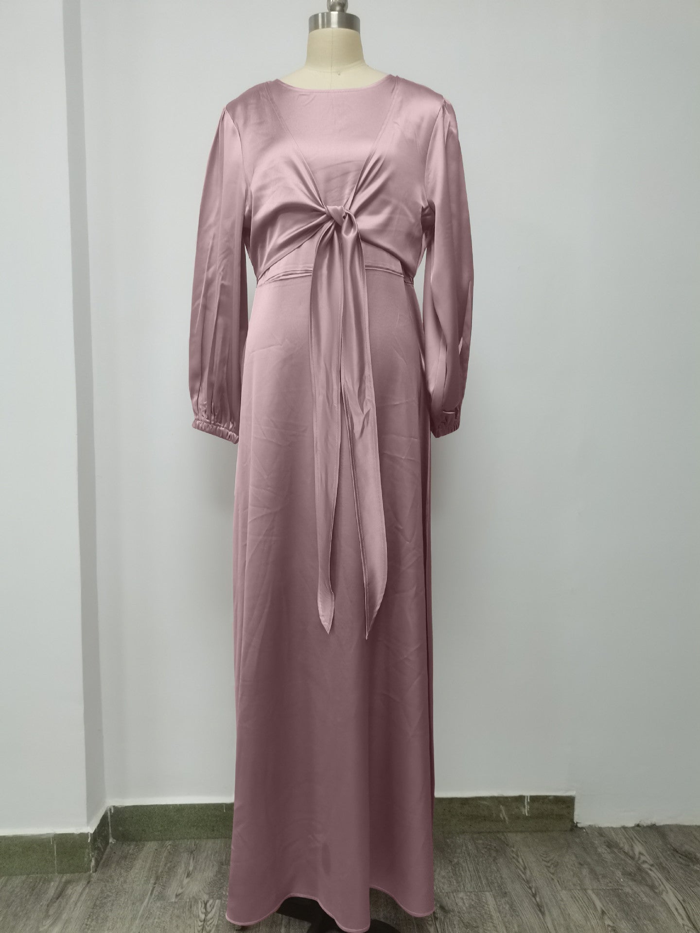 Vanessa – Satin Hijab Dress with High Waist