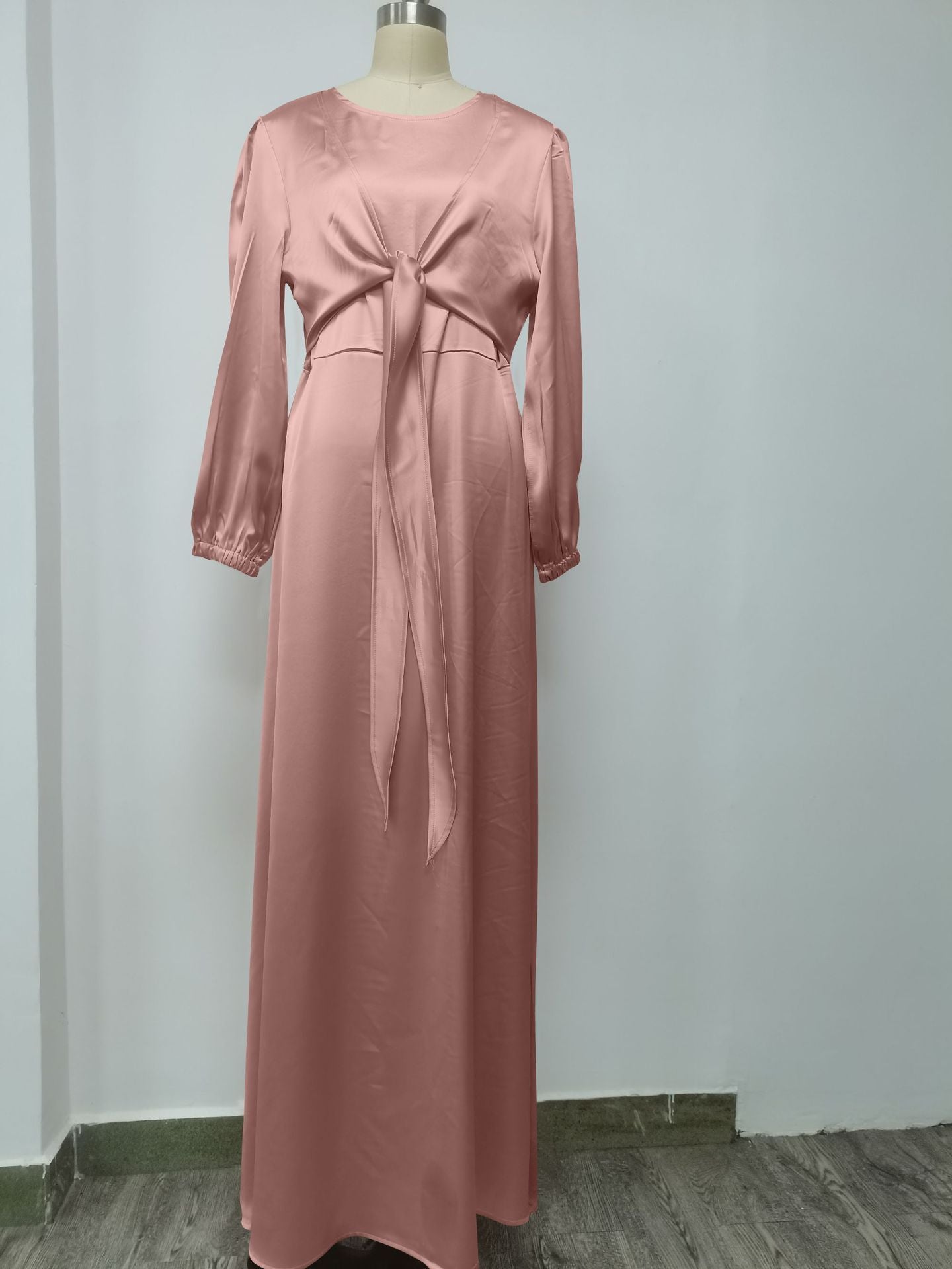 Vanessa – Satin Hijab Dress with High Waist