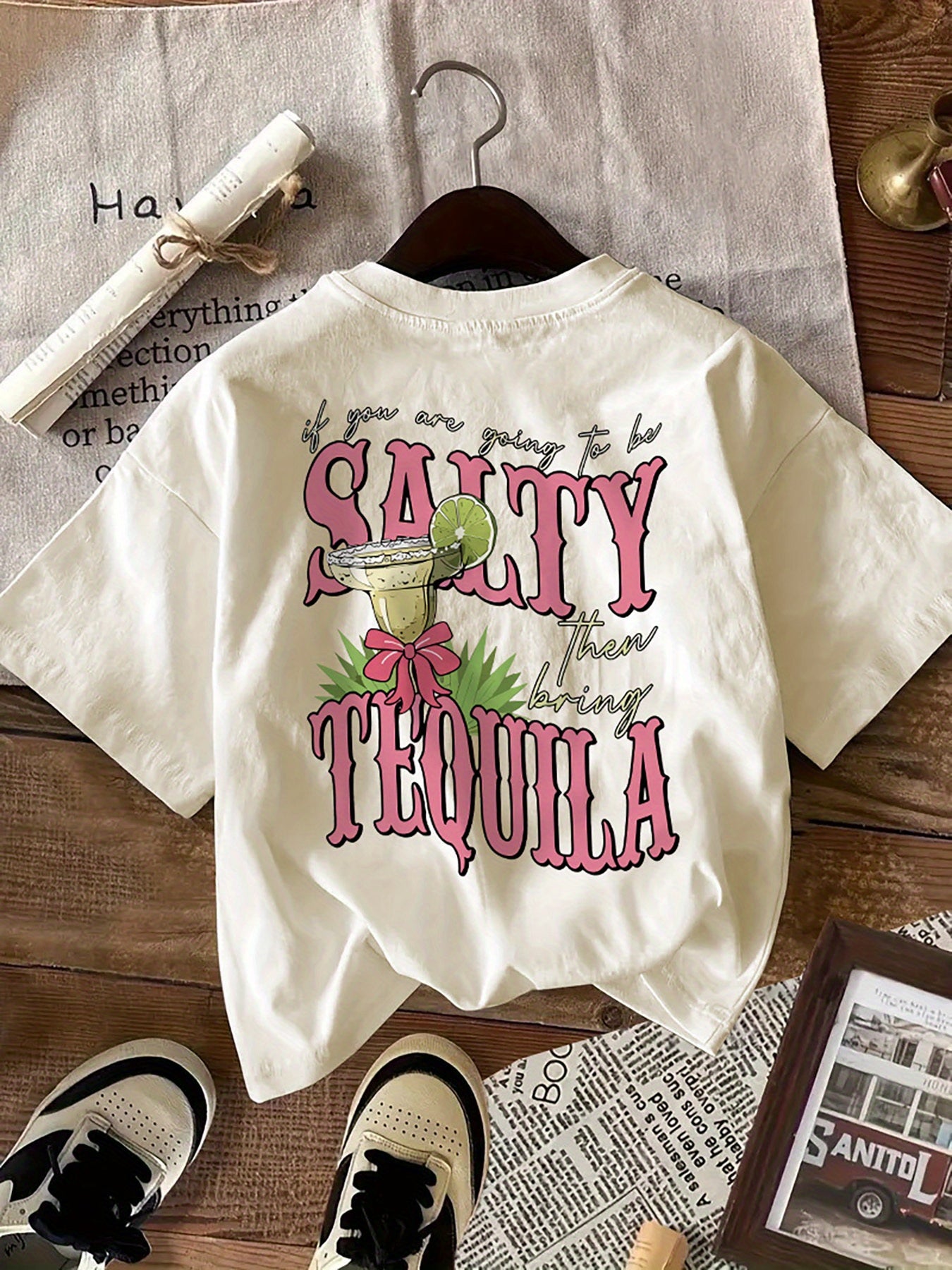 Naomi - Casual T-Shirt with Salty Tequila Print for Women