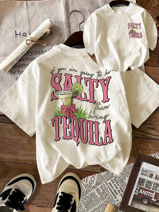 Naomi - Casual T-Shirt with Salty Tequila Print for Women