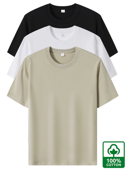 Claus - 3pcs 100% Cotton Solid T-shirt for Men