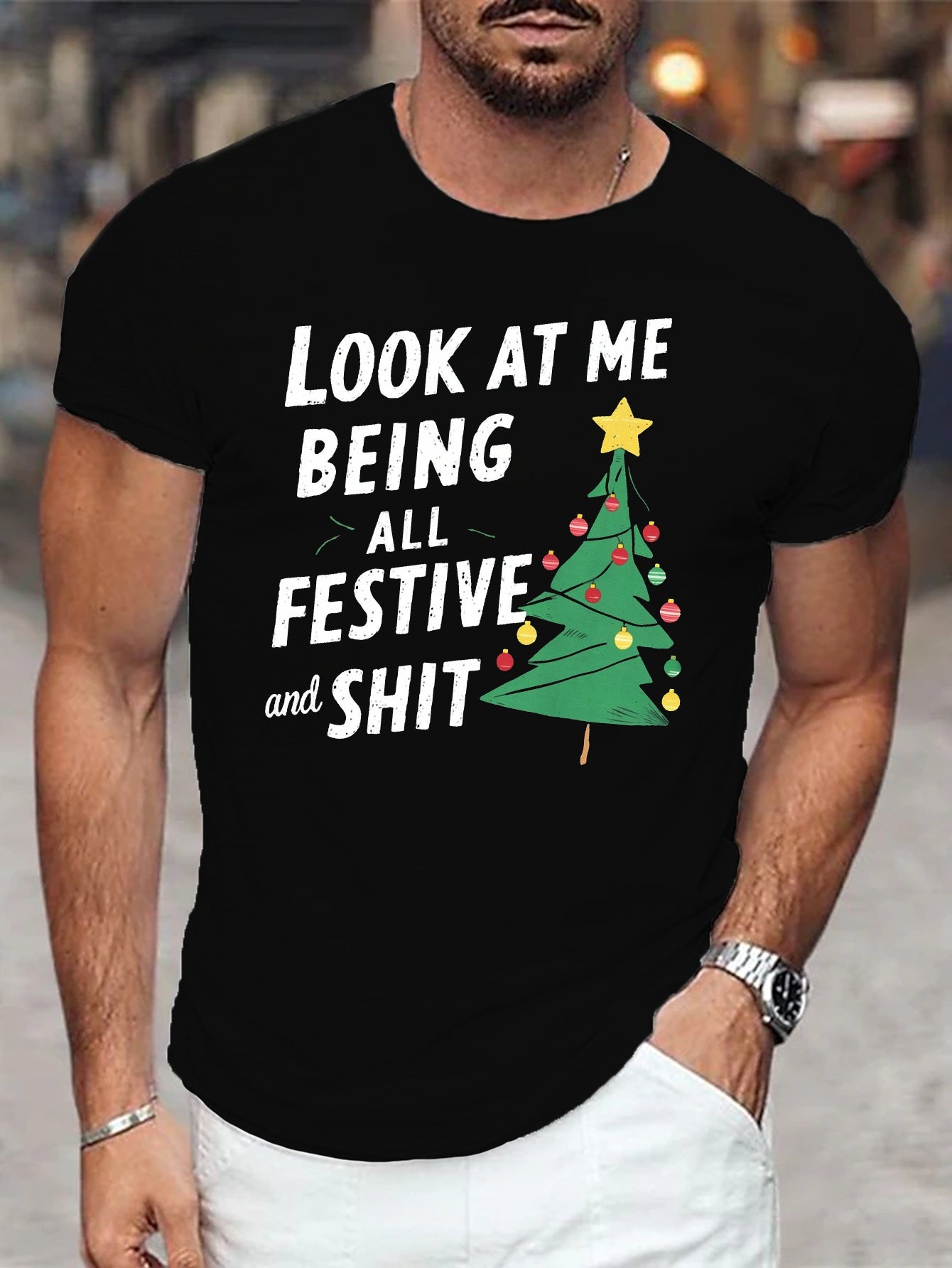 Ron – Men's Festive Christmas Print T-Shirt