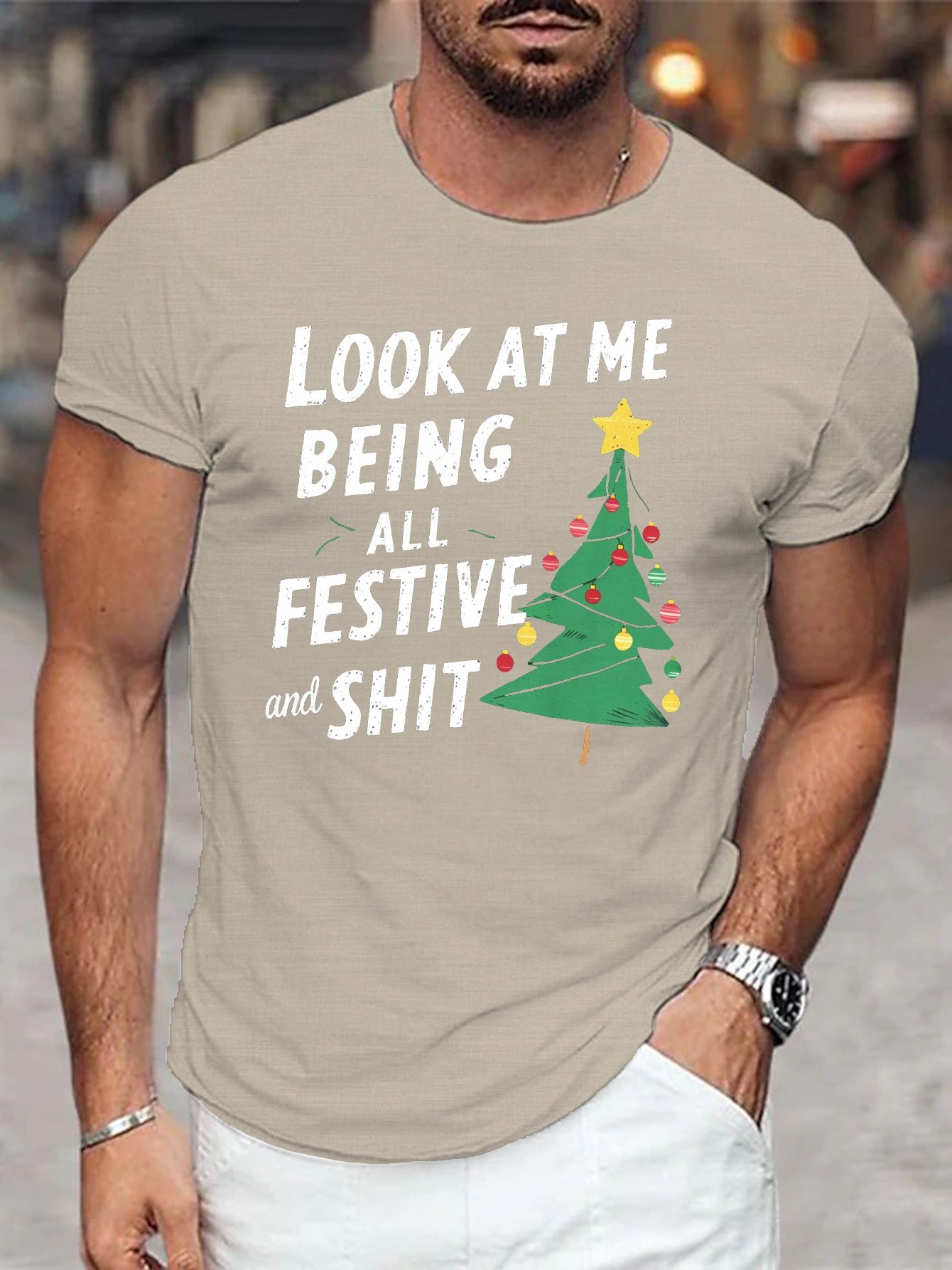 Ron – Men's Festive Christmas Print T-Shirt