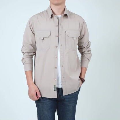 Crispen - Quick-drying Outdoor Shirt with Long Sleeve and Multi-pockets for Men