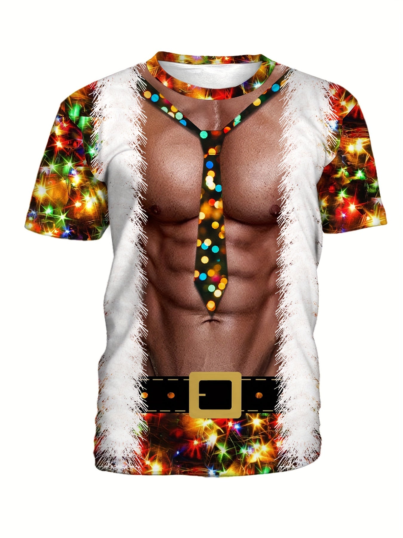 Mike - T-Shirt with 3D Christmas Santa Claus Print for Men