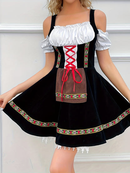 Dawn – Vintage Cold Shoulder Dirndl Dress