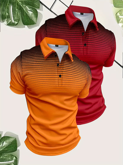 Ron – Men's Gradient Pattern Golf Shirts