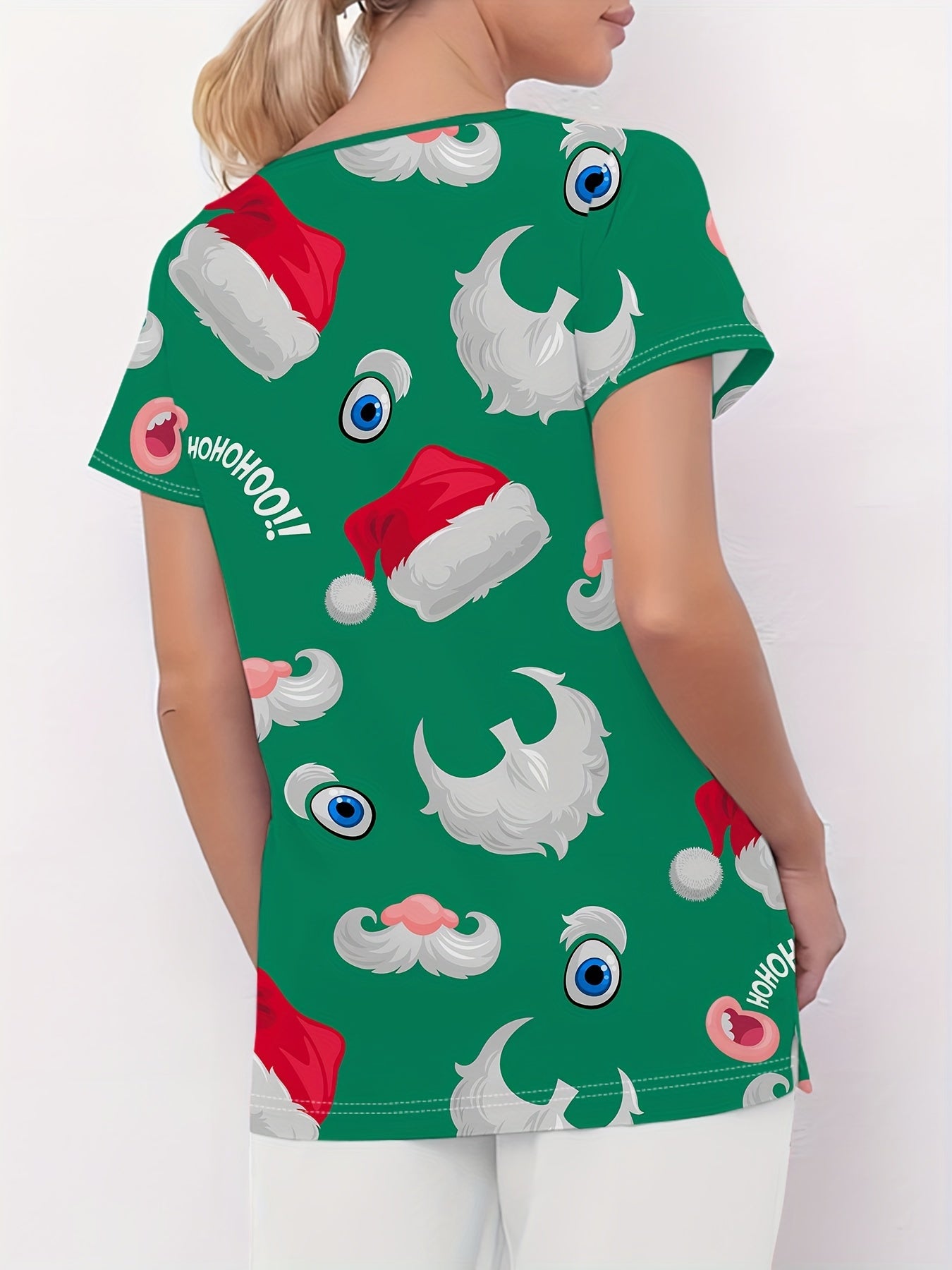 Liza - Scrub Shirt with Christmas Snowman Print for Women