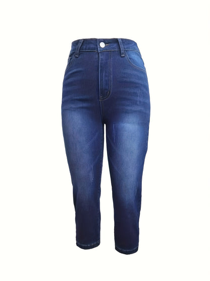 Audrey - Stretchy Capri Denim Jeans with Slim Fit for Women