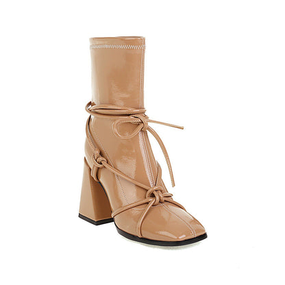 Kathleen – Women's Lace-Up High Heel Ankle Boots