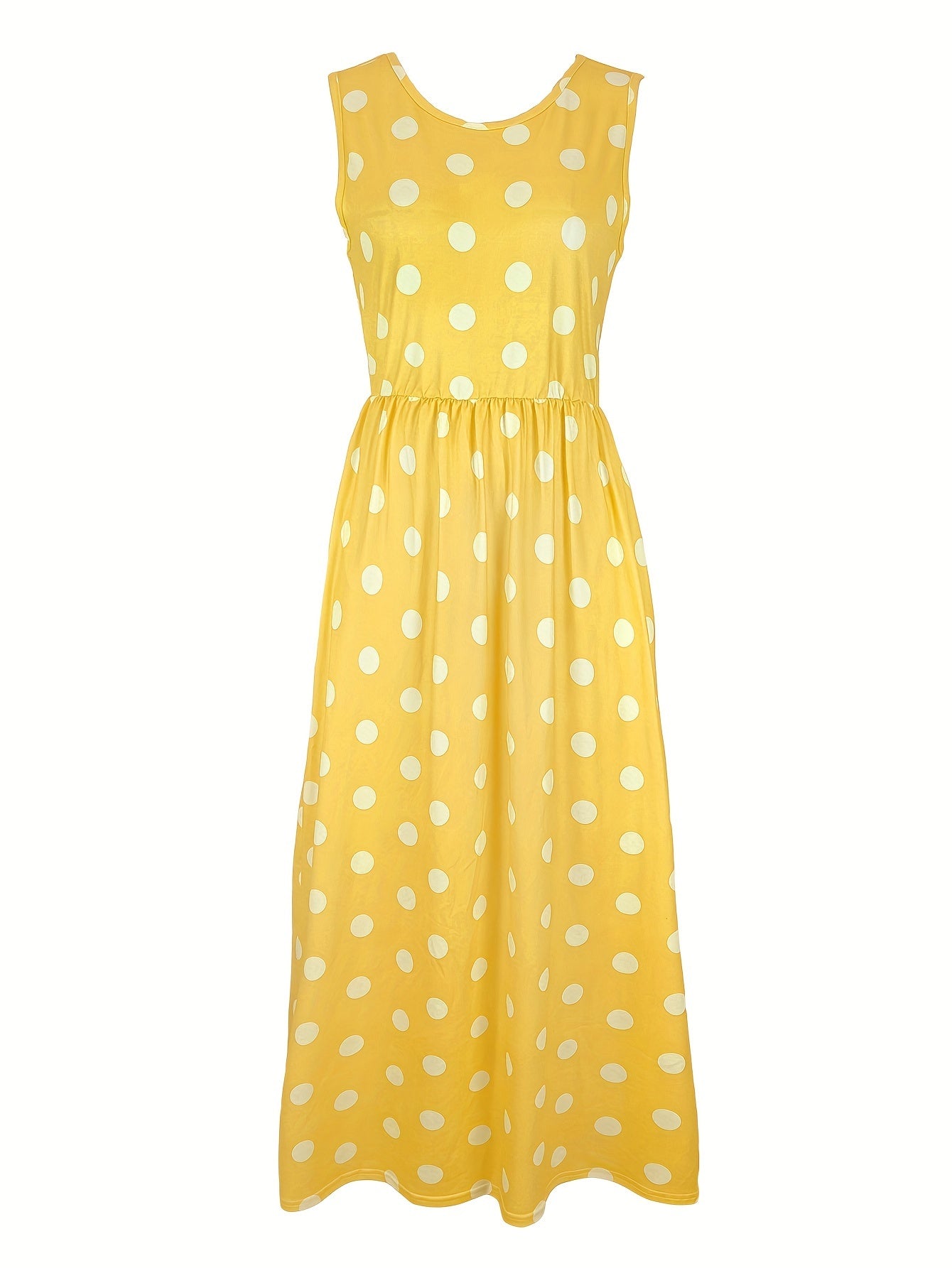 Patricia – Polka Dot Sleeveless Midi Dress