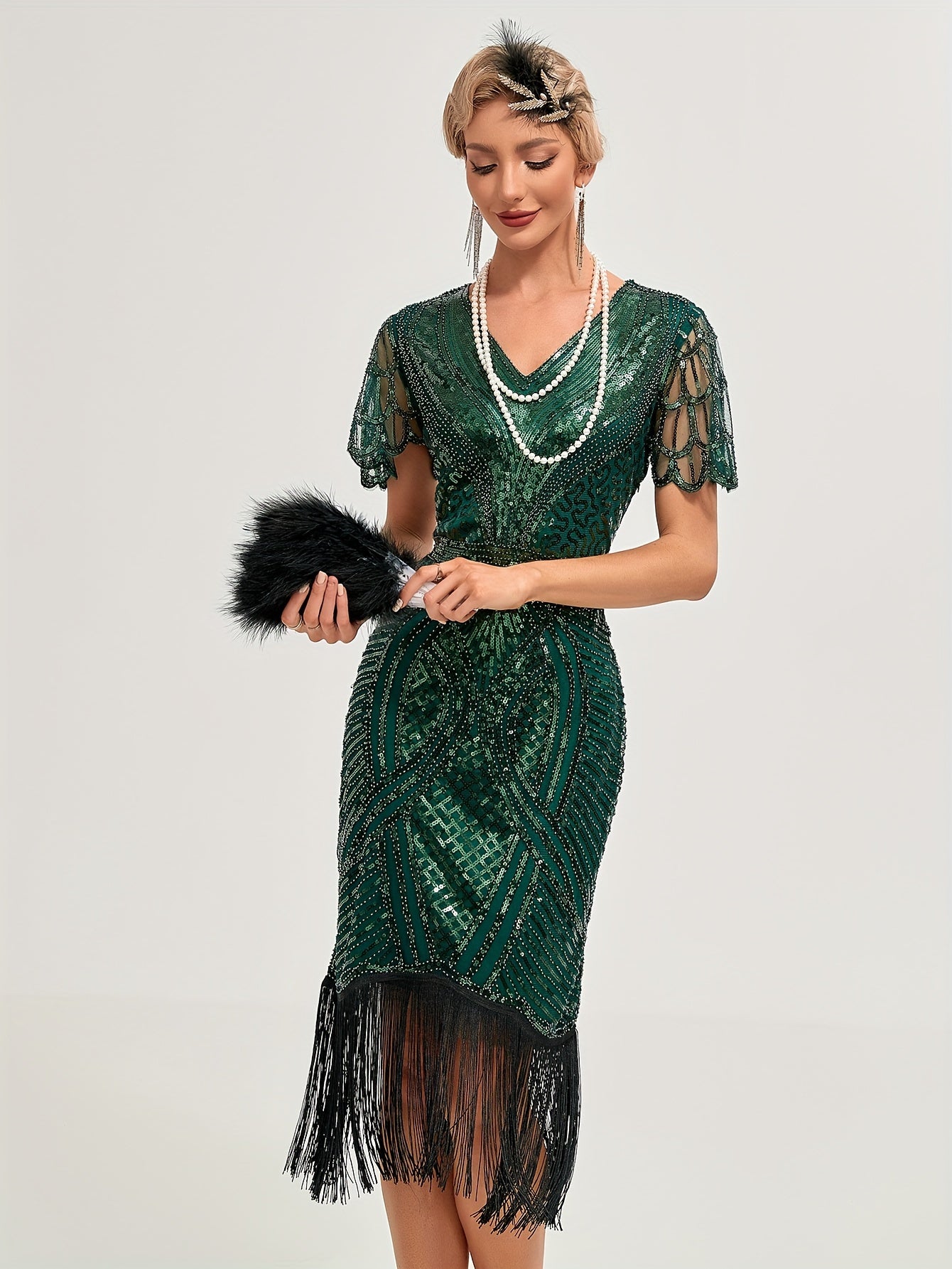 Julie –  Flapper Dress with Sequin Fringe