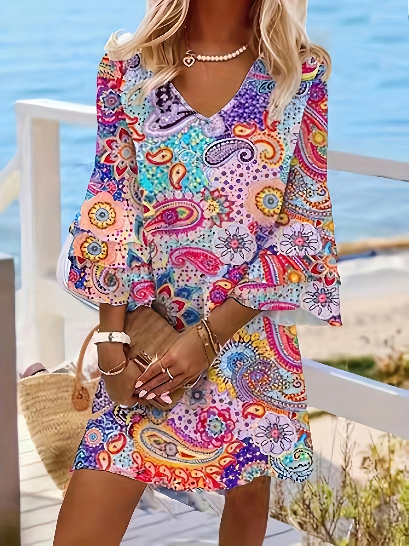 Robyn – Paisley Print Layered Dress