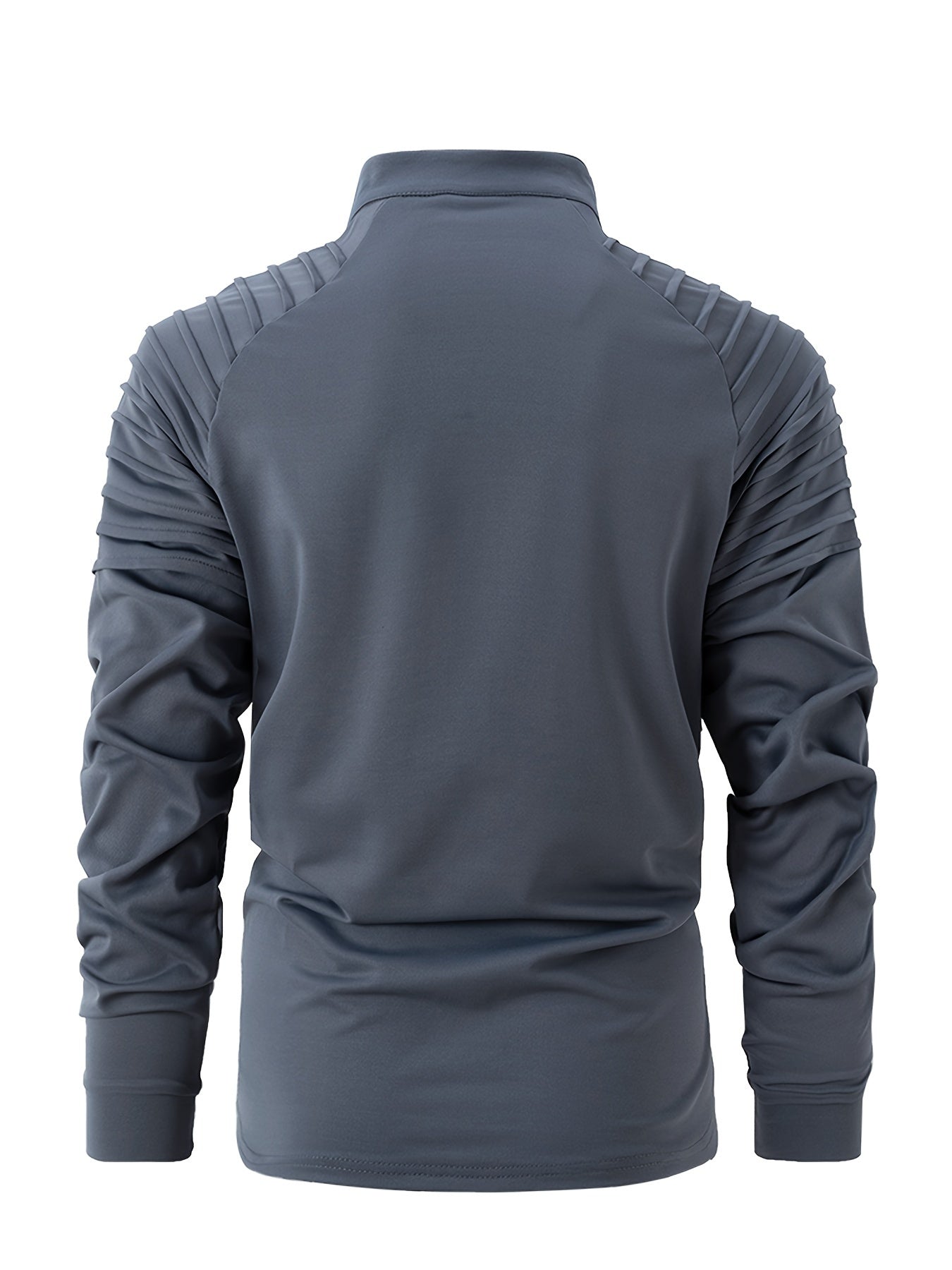 Roy – Men's Long Sleeve Golf Shirt with Stand Collar and Half Zip