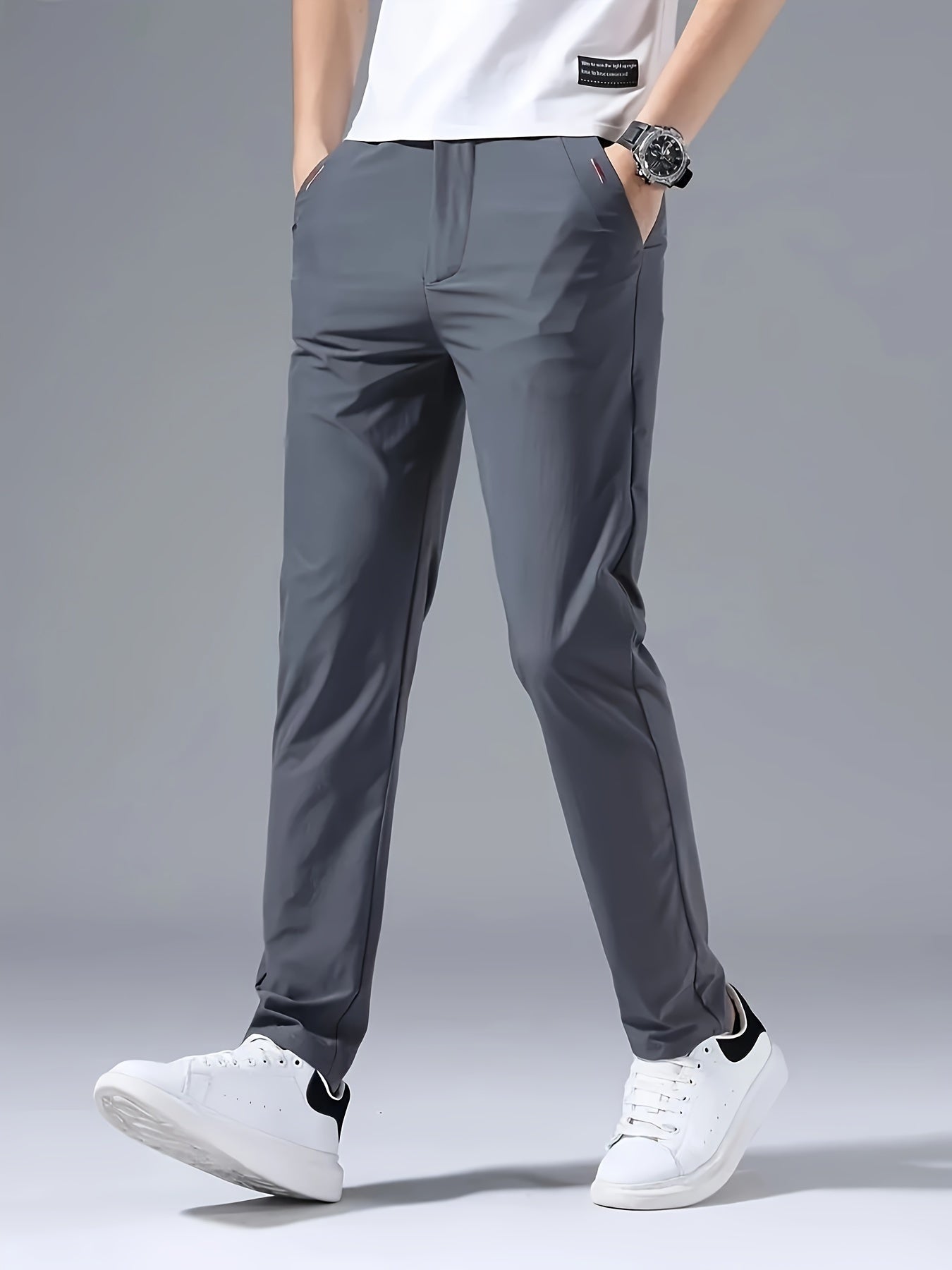 Denis – Men's Slim Fit Casual Pants with Embroidery