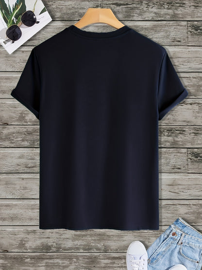 Dennis - Casual T-Shirt with Palm and Sea Print for Men