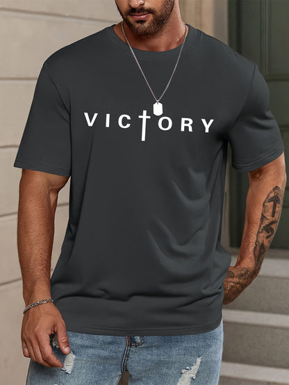 Tommy – Casual Men's Crew Neck T-shirt with Victory Letter Print