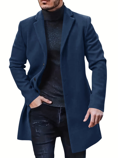 William - Retro Trench Coat with Semi-formal and Single Breasted for Men