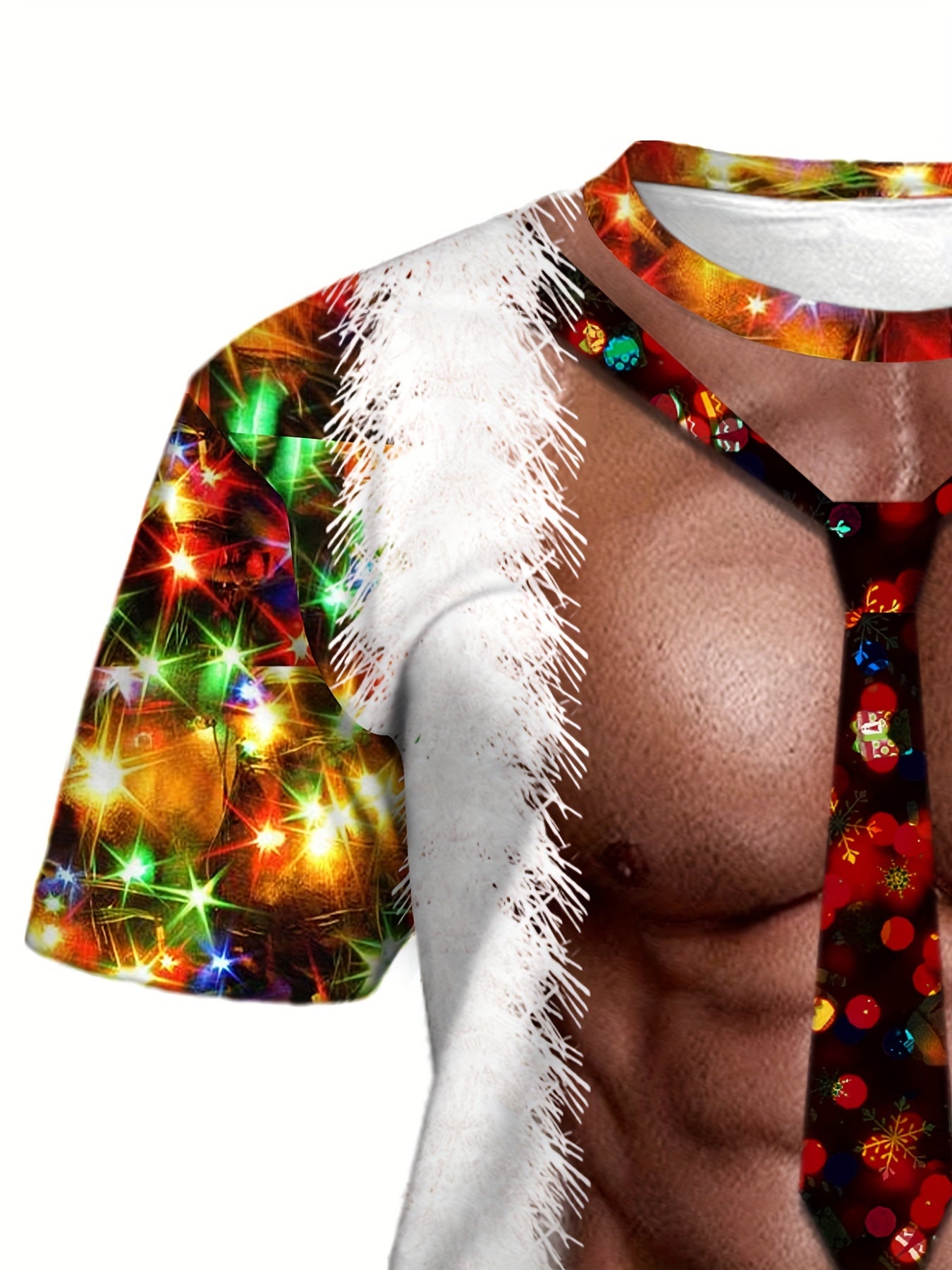 Mike - T-Shirt with 3D Christmas Santa Claus Print for Men