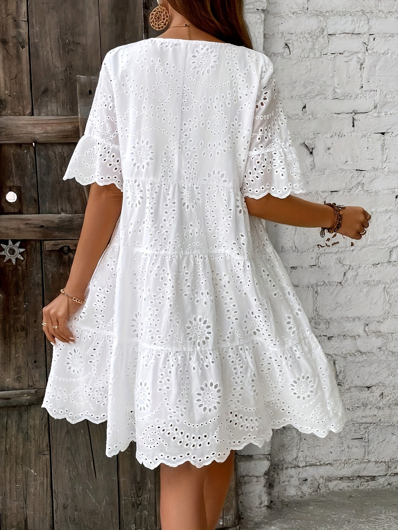 Hayley – Women's Eyelet Embroidered A-line Dress