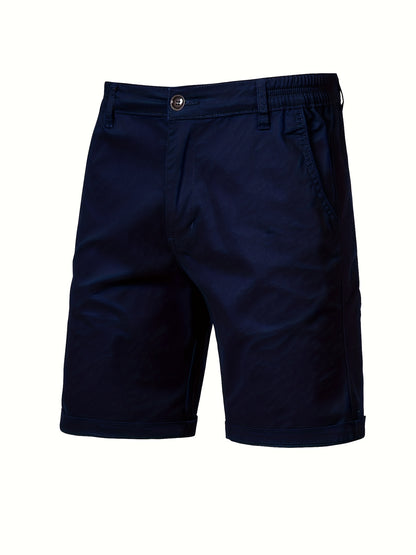 Michael - Classic Chino Short with Slant Pockets and Elastic Waist for Men