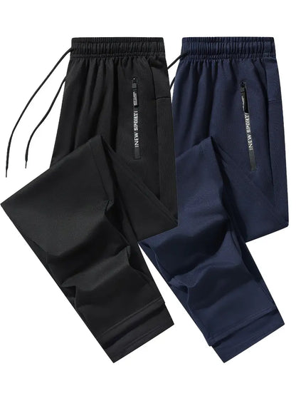 Isaac - 2pcs Set Regular Fit Cuffed Sweatpants with Zippered Pockets and Drawstring for Men