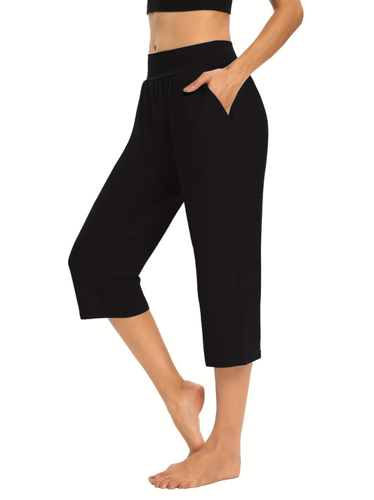 Adeline- Elastic Waist Cropped Pants for Women